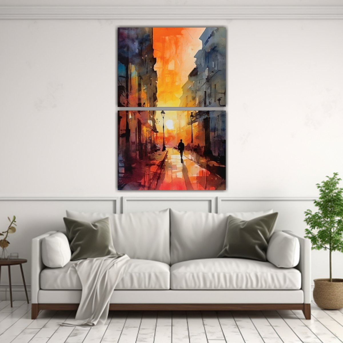 cuadro-moderno-de-fantas-a-calle-europea-al-atardecer-acuarela-con-gradiente-de-colores-1-1