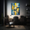 cuadro-moderno-de-pop-art-en-azul-y-amarillo-con-marco-para-decorar-la-pared-1