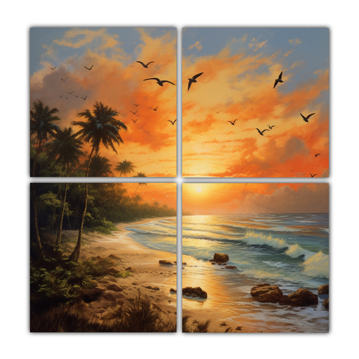 cuadro-mural-amanecer-en-la-playa-con-coco-esparcido-y-organizado