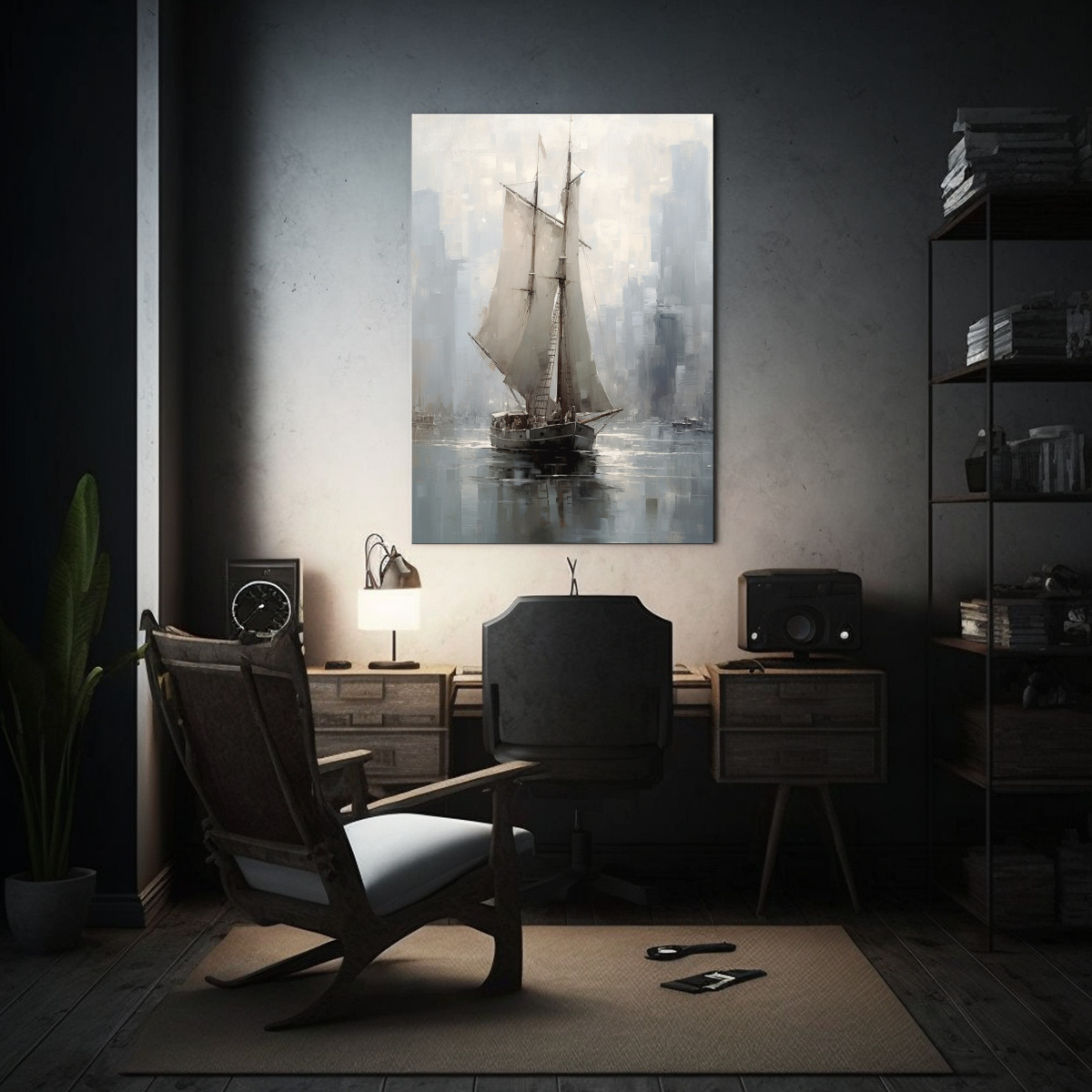 cuadro-pintado-barco-vela-interiores-lienzo-1