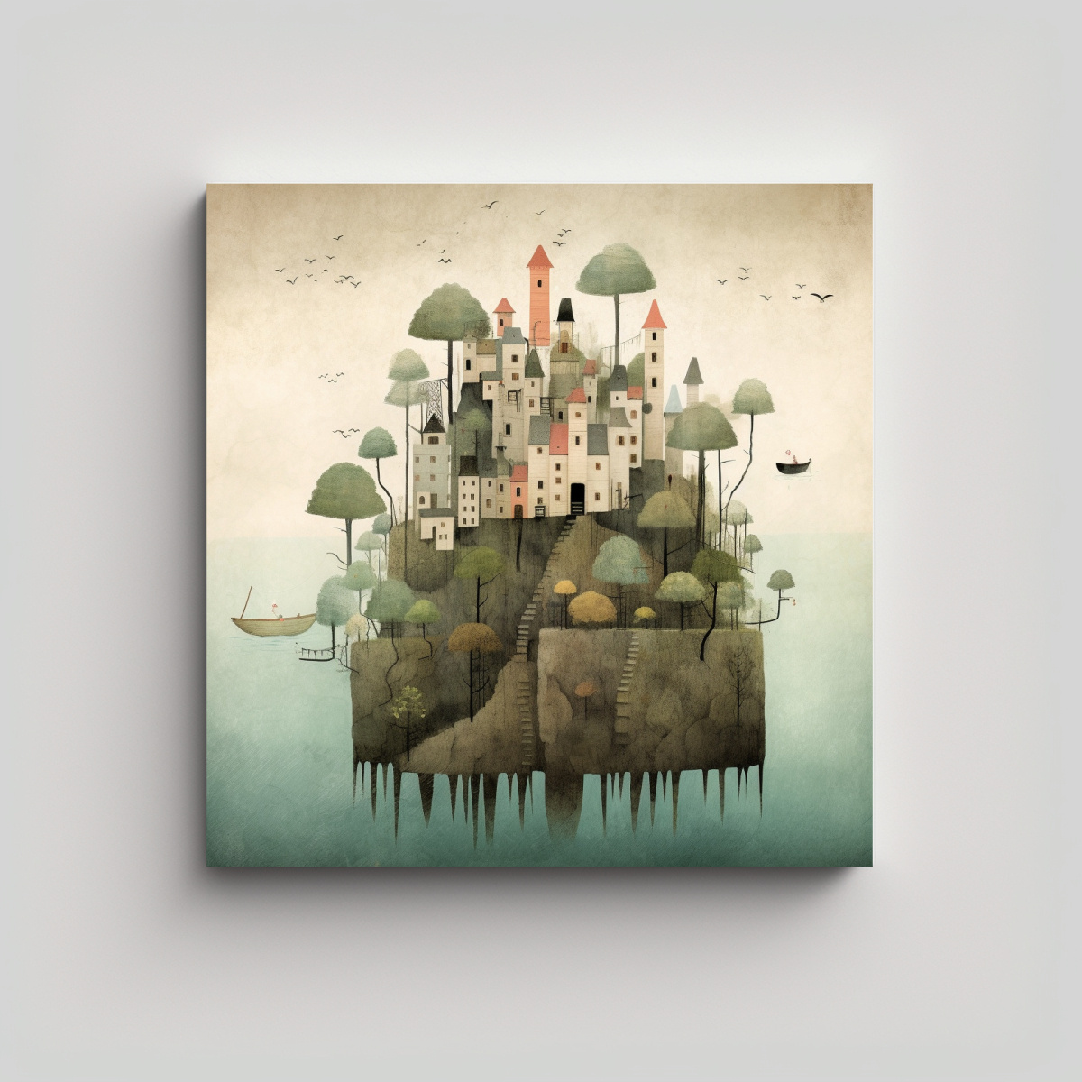 cuadro-poder-castillo-en-isla-con-rboles-y-flores-lluviosas-de-picasso