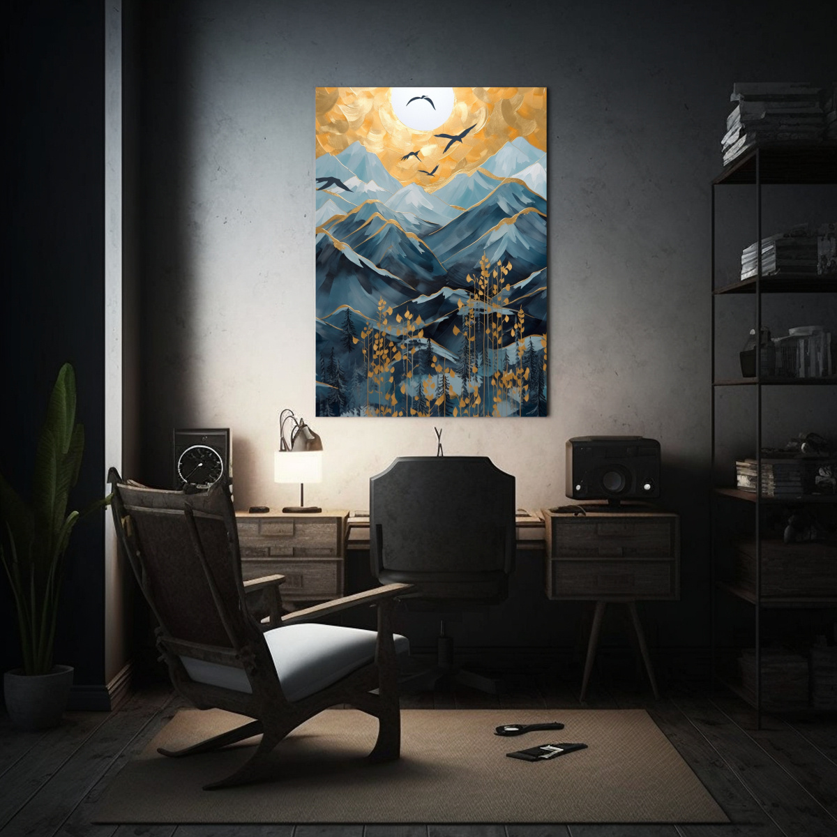 cuadro-tela-detalle-monta-as-frente-a-la-luna-en-la-pintura-1