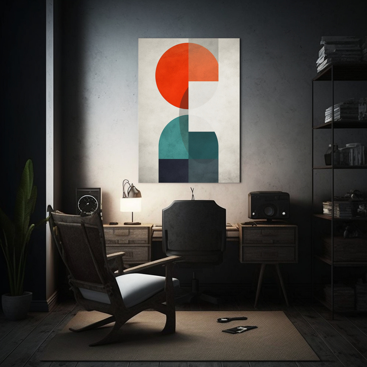 cuadro-tela-sublimada-estilo-geom-trico-minimalista-con-rojo-azul-naranja-y-verde-1