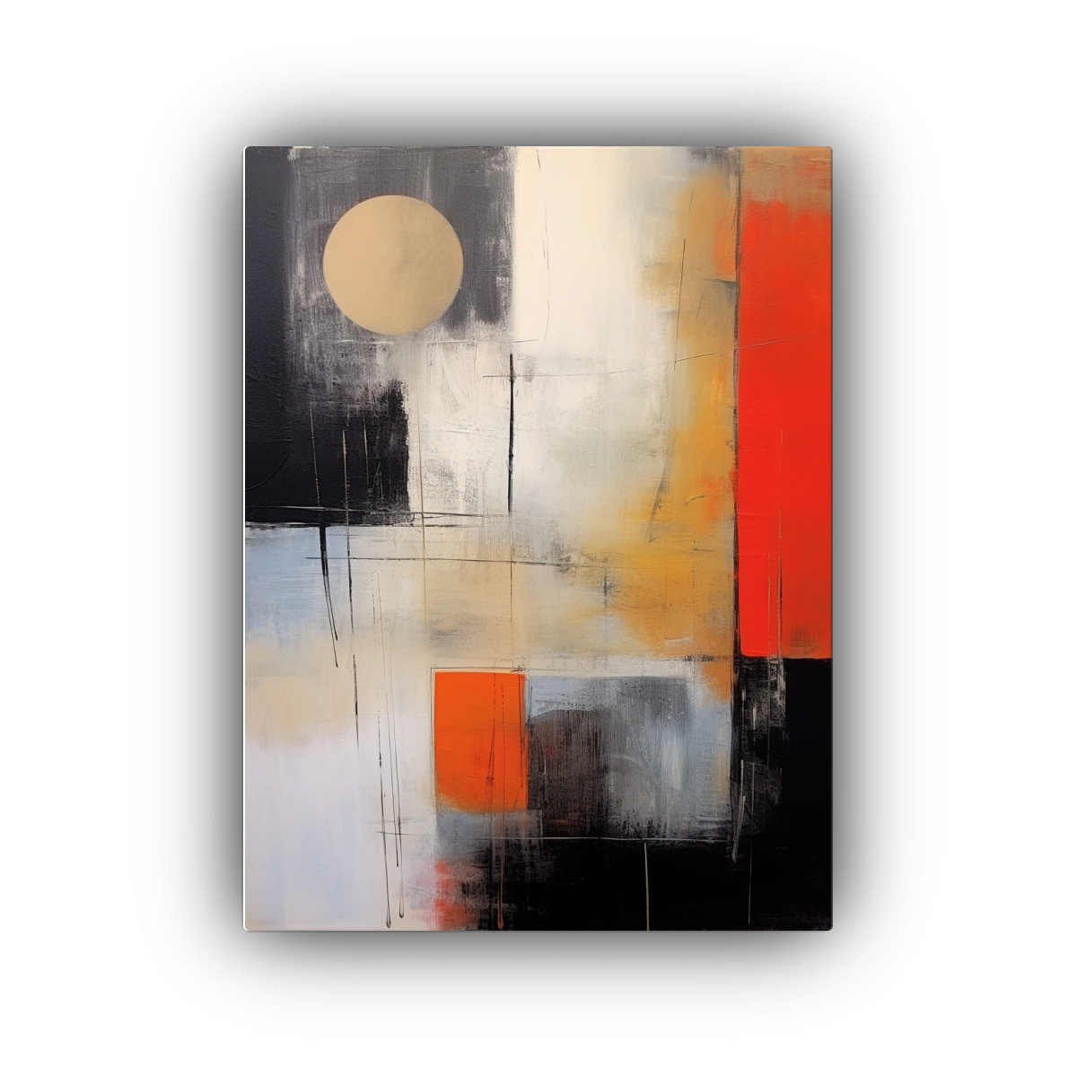 cuadro-tela-sublimada-para-comedor-abstracto-negro-naranja-rojo-beige-gris