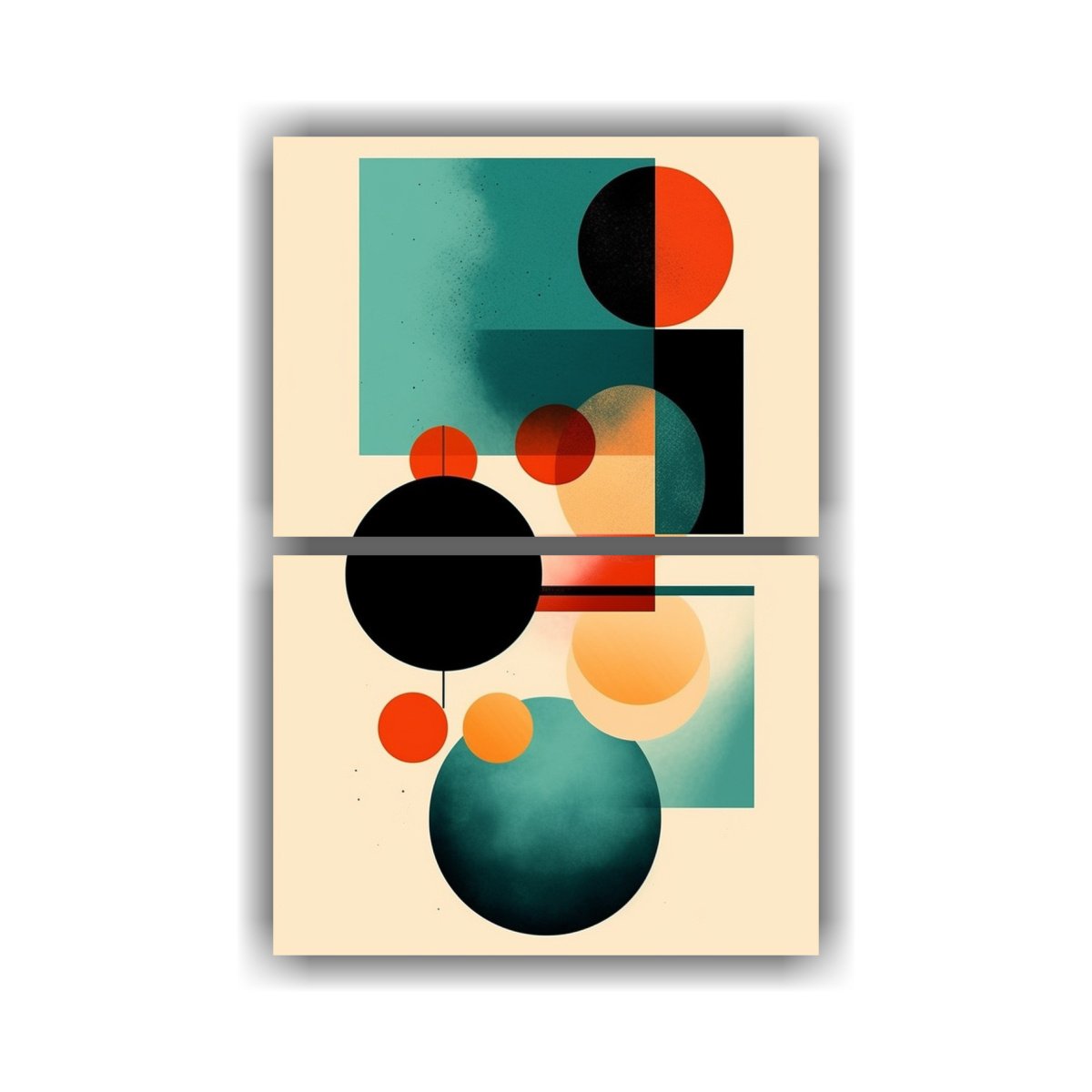 cuadros-abstractos-para-comedor-en-lienzo-azul-y-naranja