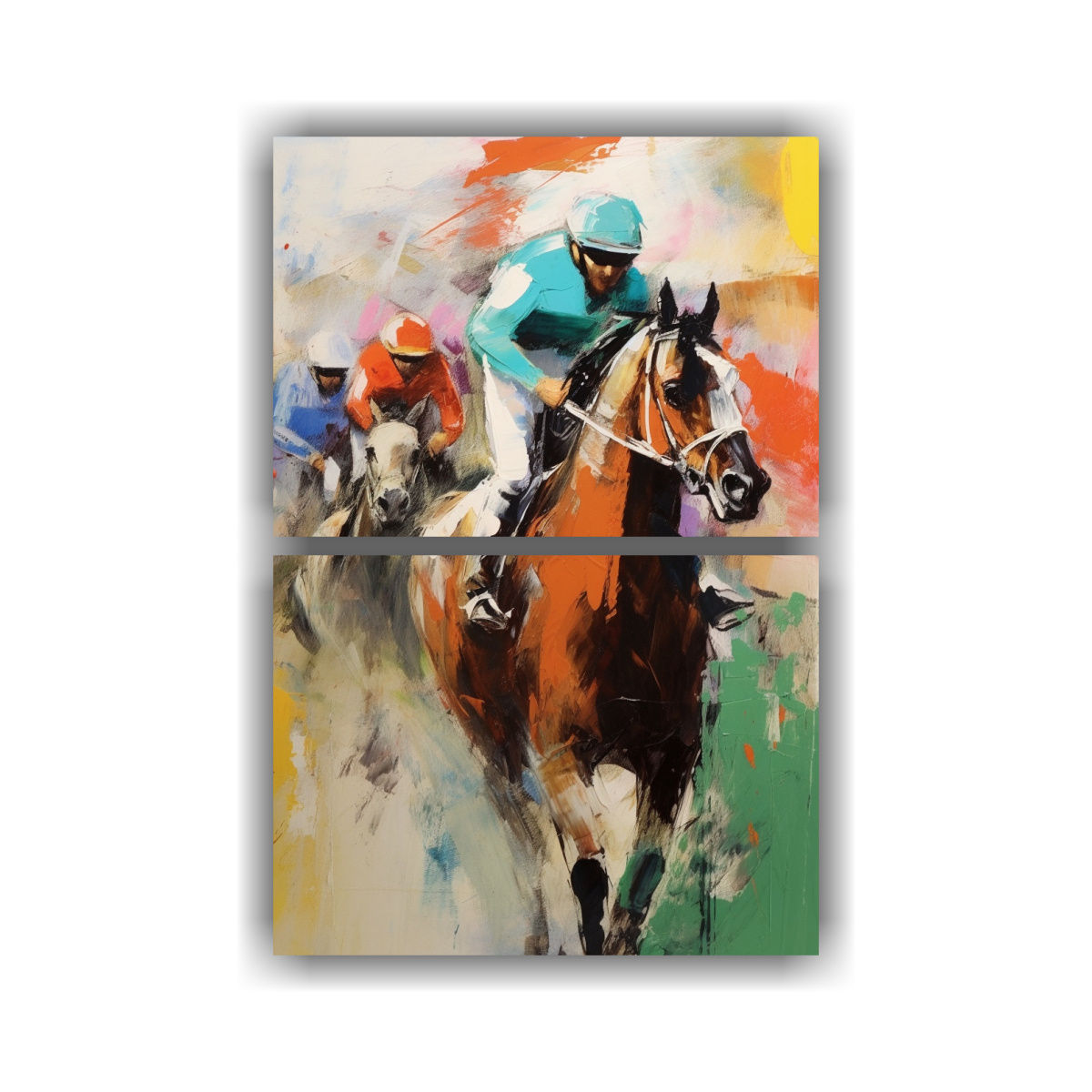 cuadros-abstractos-para-sala-con-tem-tica-de-carrera-de-caballos