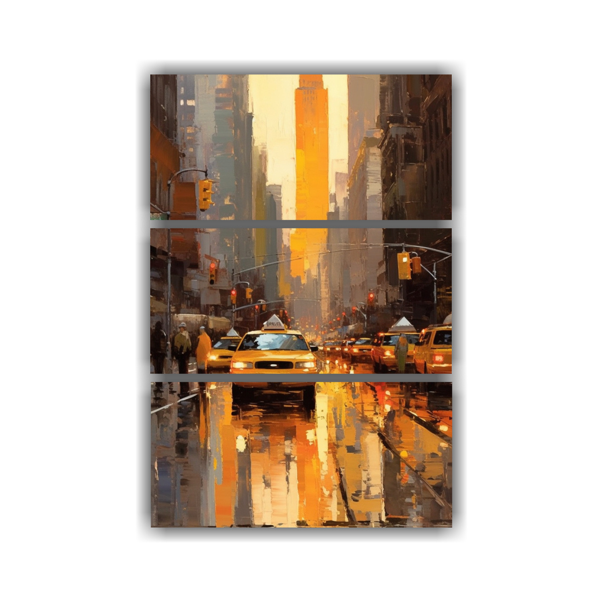 cuadros-colores-creatividad-impasto-pintura-al-leo-taxis-amarillos-nueva-york-quinta-avenida