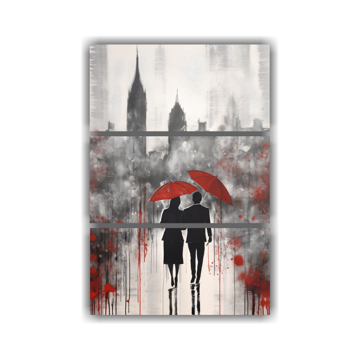 cuadros-cuadro-naturaleza-viva-pareja-con-paraguas-de-pelirroja-en-estilo-oscuro