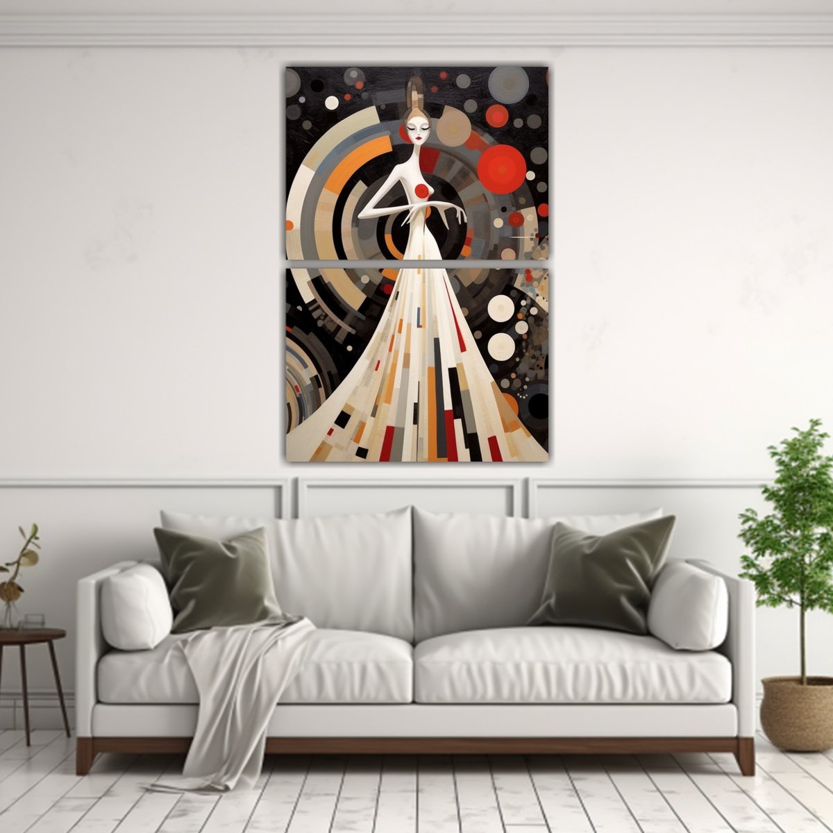 cuadros-de-acuarela-para-sala-con-mujer-extendiendo-los-brazos-frente-a-un-fondo-blanco-y-negro-1