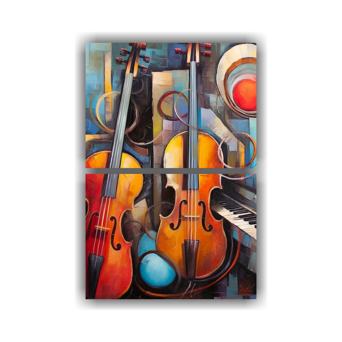 Cuadros De Arte Abstracto De Instrumentos Musicales Exuberantes ...