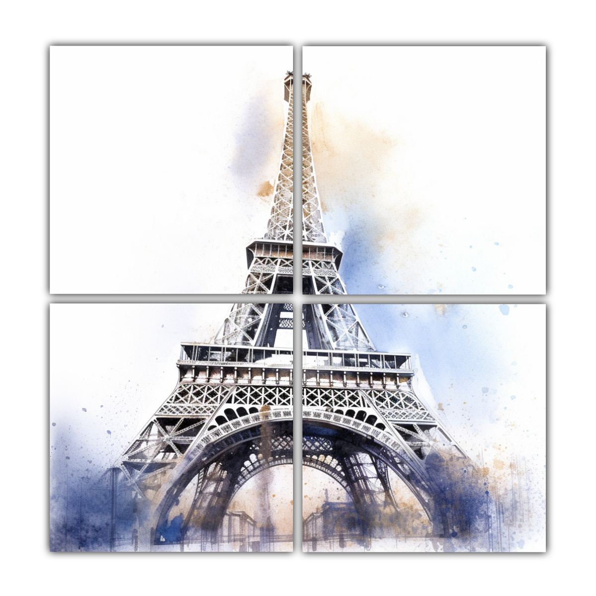 cuadros-de-tela-cuadrados-de-la-torre-eiffel-detallada-y-blanca