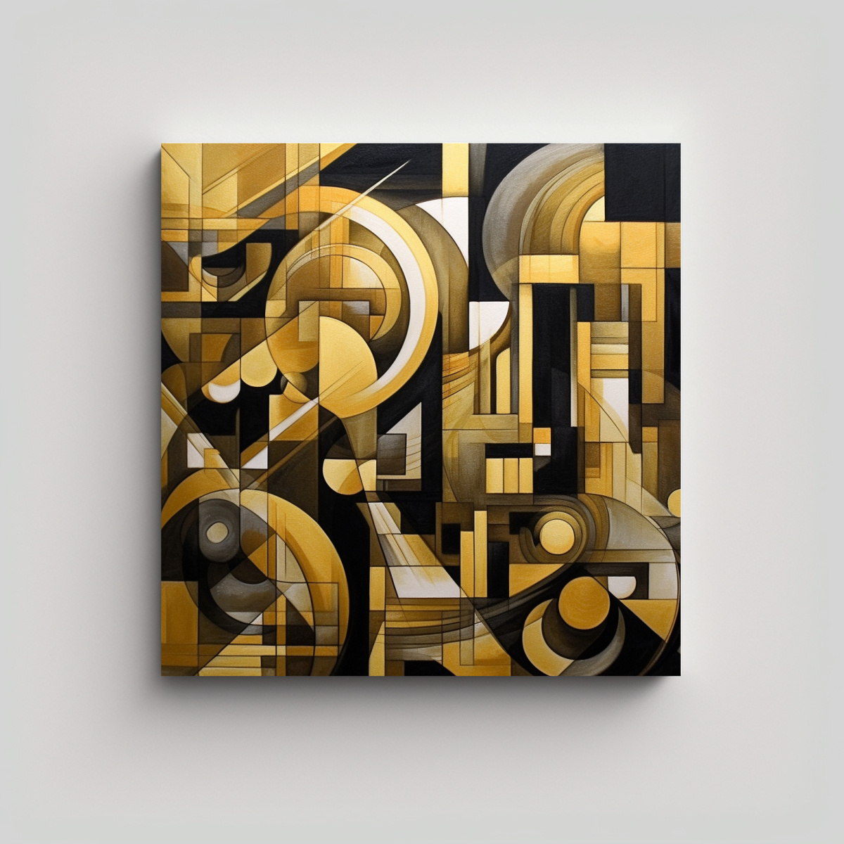 cuadros-decorativos-de-arte-abstracto-cubista-en-negro-y-dorado