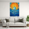 cuadros-decorativos-de-colores-vibrantes-con-gota-de-agua-y-sol-en-la-playa-1