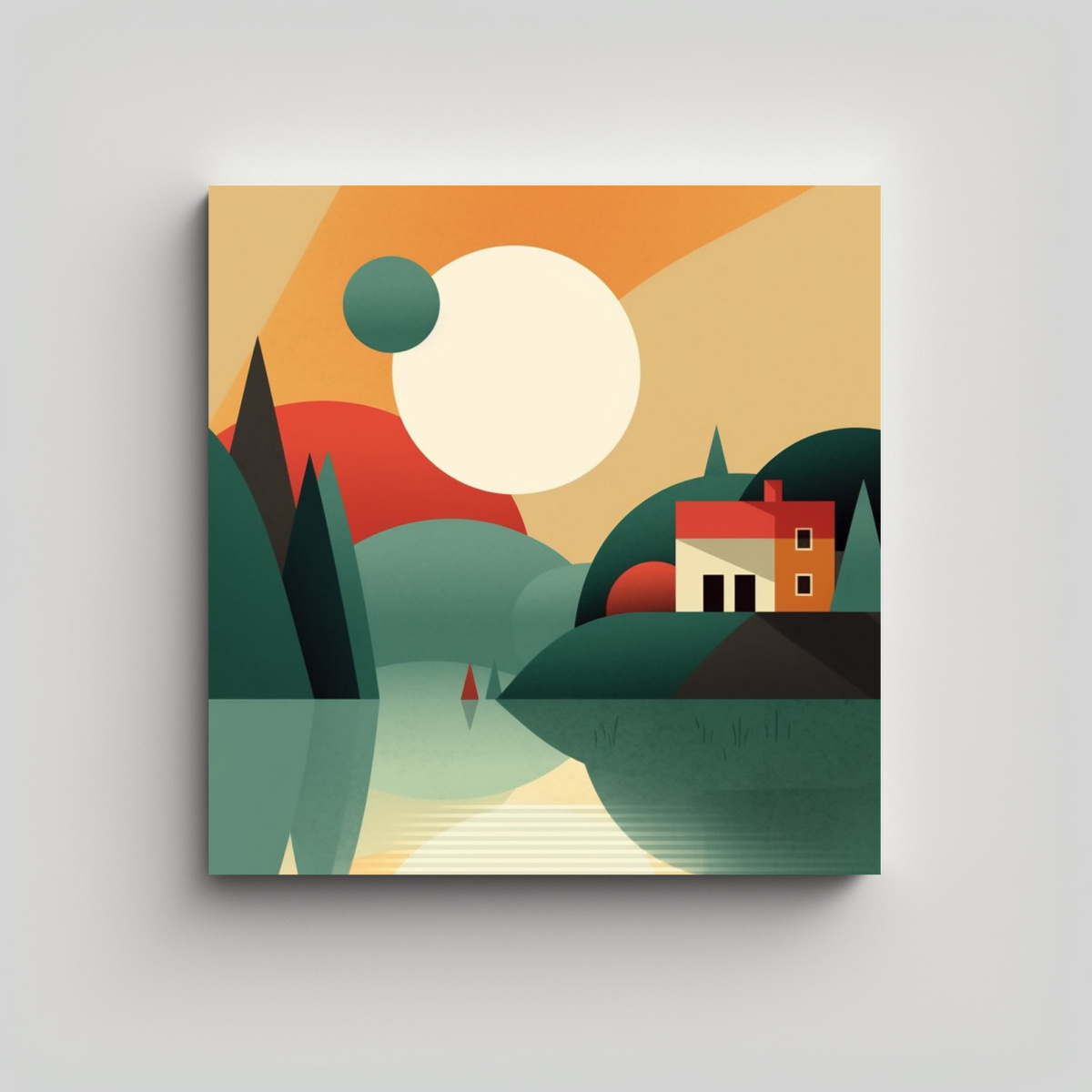 cuadros-minimalistas-de-paisajes-de-poca-de-cuadro-cuadrado