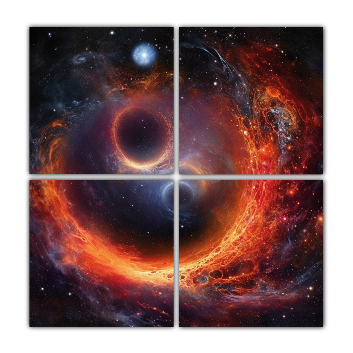 cuadros-vanguardistas-de-pared-agujeros-negros-rodeados-de-nebulosas-estelares-en-varios-colores