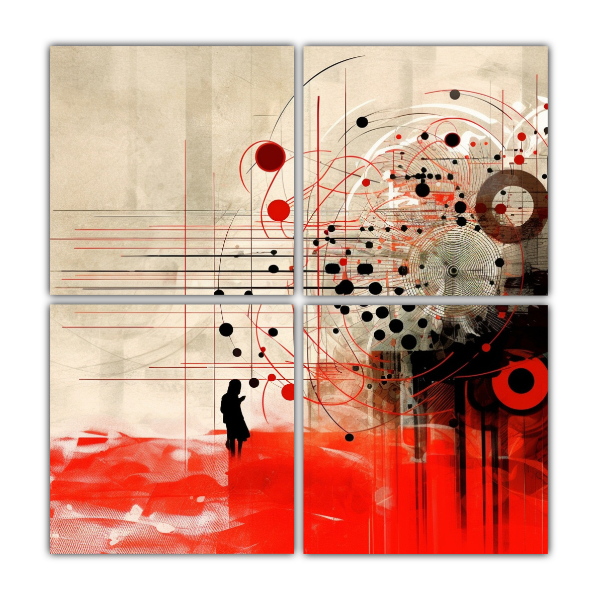 cuatro-cuadros-composici-n-l-neas-abstractas-fondo-unicolor