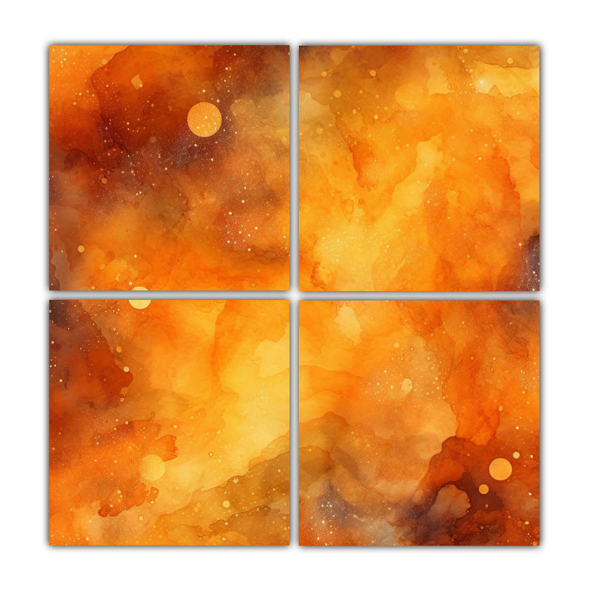 cuatro-lienzos-composici-n-personalidad-fondo-acuarela-naranja-m-gico