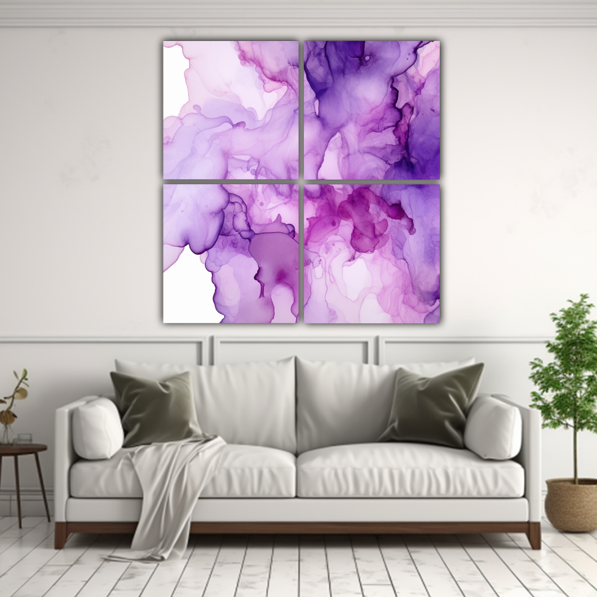 cuatro-lienzos-decorativo-refinado-tinta-de-alcohol-morado-suave-sobre-fondo-blanco-1