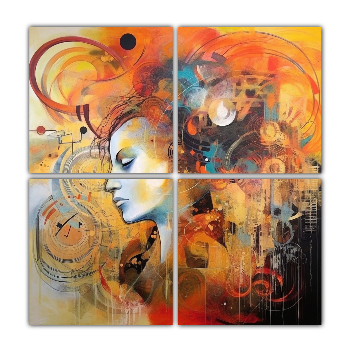 cuatro-lienzos-expresi-n-simetr-a-pinturas-decorativas-altamente-abstractas-locas-y-expresivas