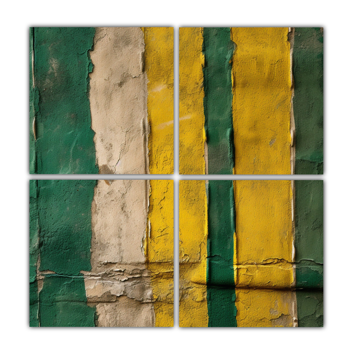 cuatro-telas-en-bastidor-con-patr-n-de-rayas-verdes