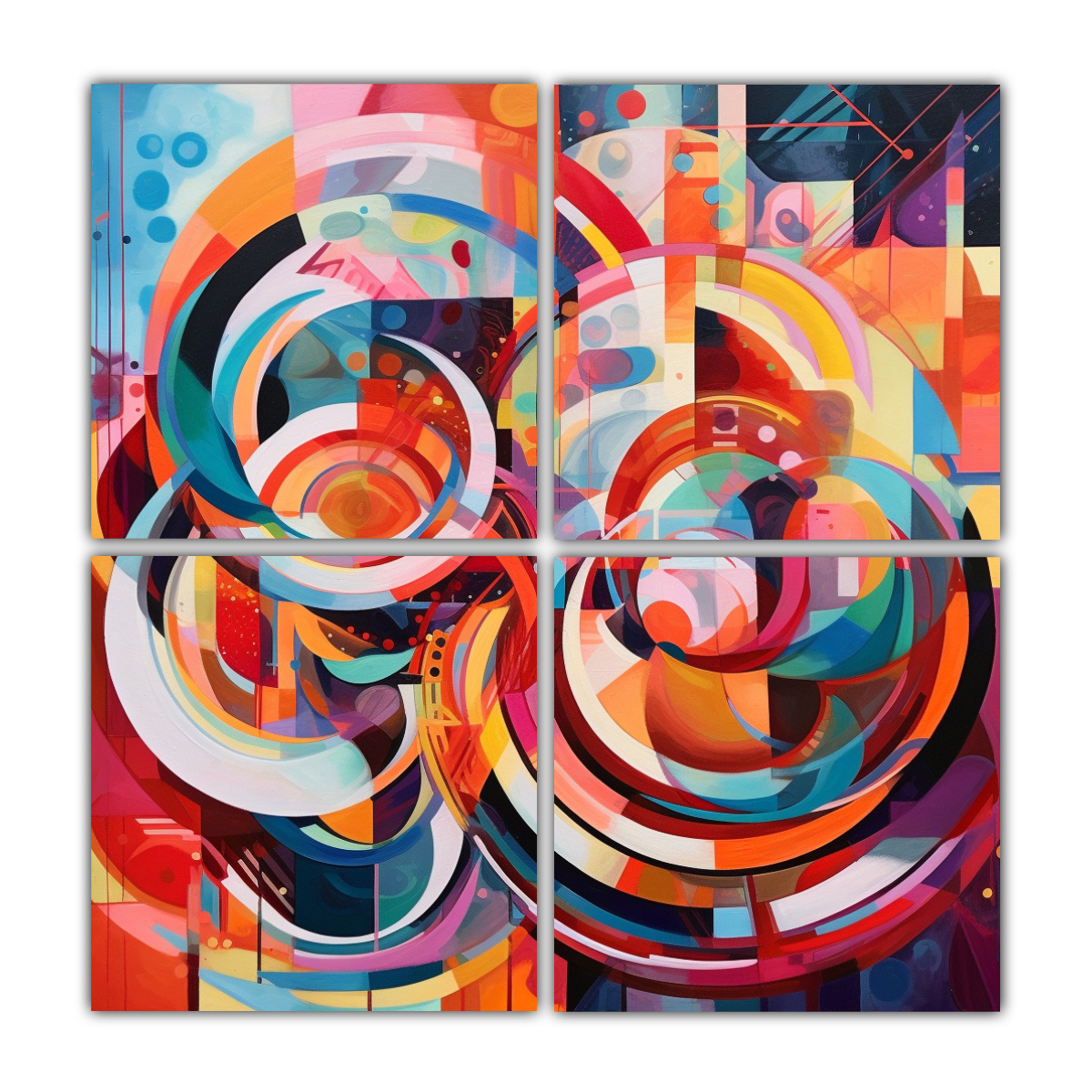 cuatro-telas-en-bastidor-concepto-simetr-a-abstracto-con-patrones-psicod-licos