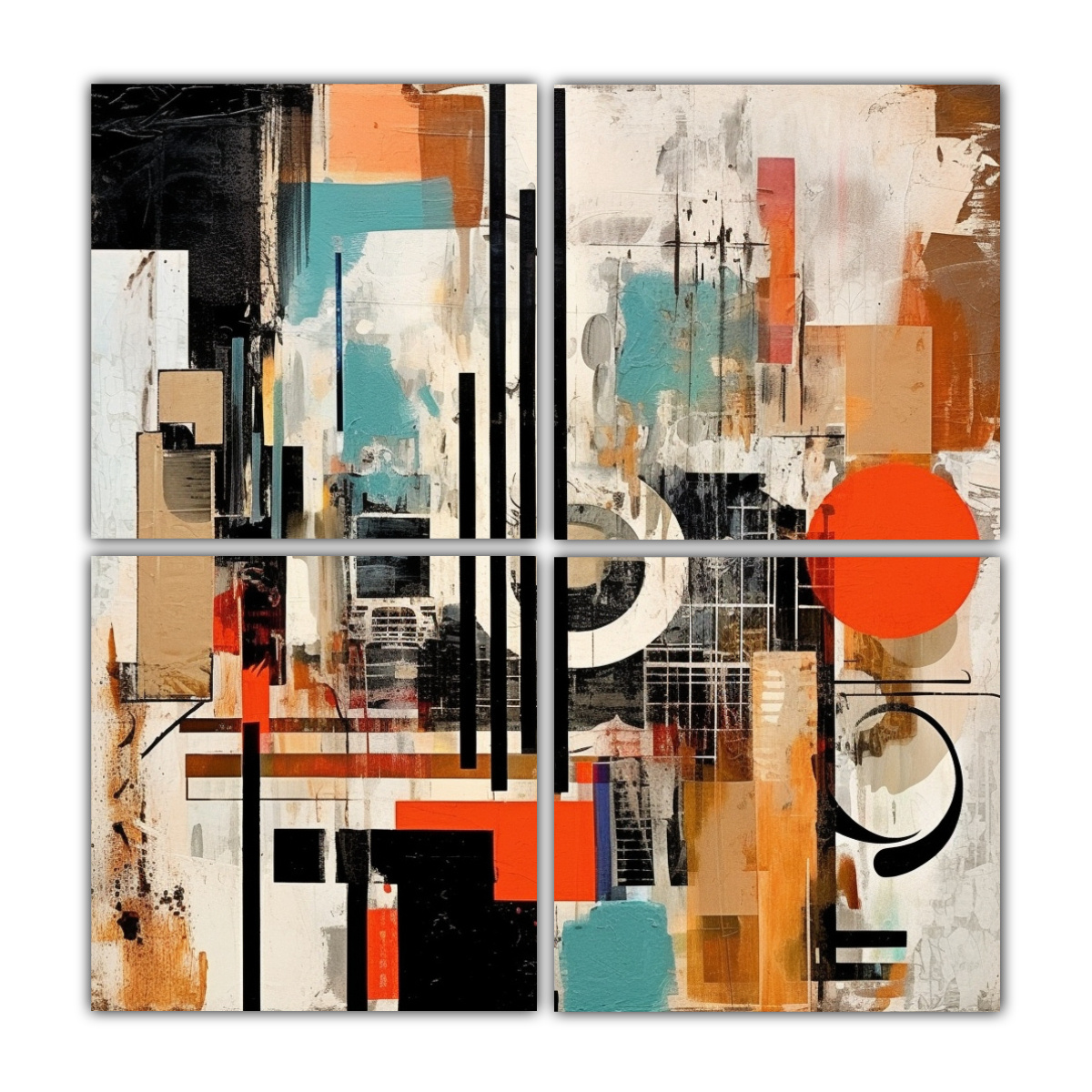 cuatro-telas-en-bastidor-estilo-galeria-figuras-abstractas-collages-de-papel-estilo-street-art-decoraci-n-pinturas-gr-ficas