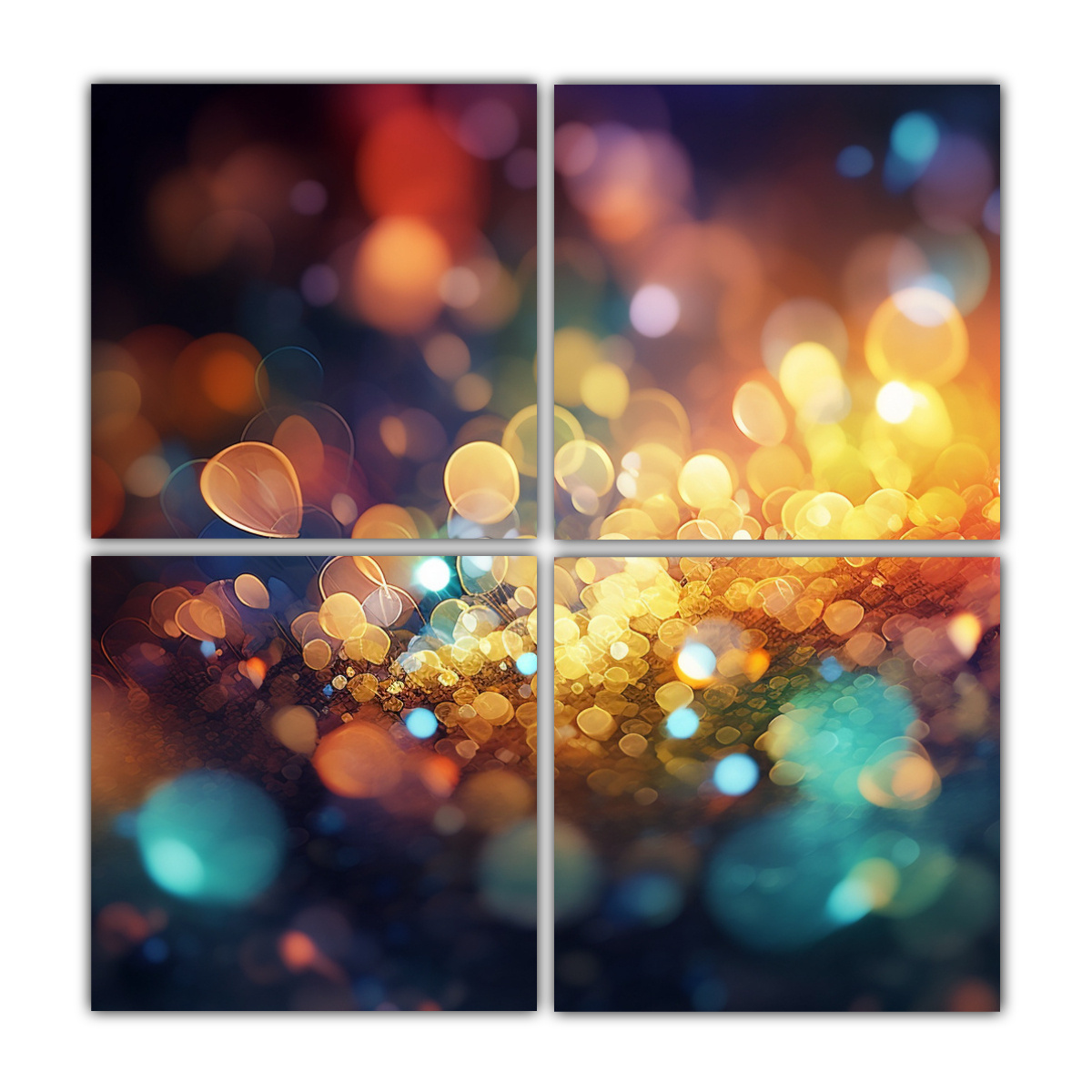 cuatro-telas-en-bastidor-hermoso-medianoche-ilustrativo-de-hojas