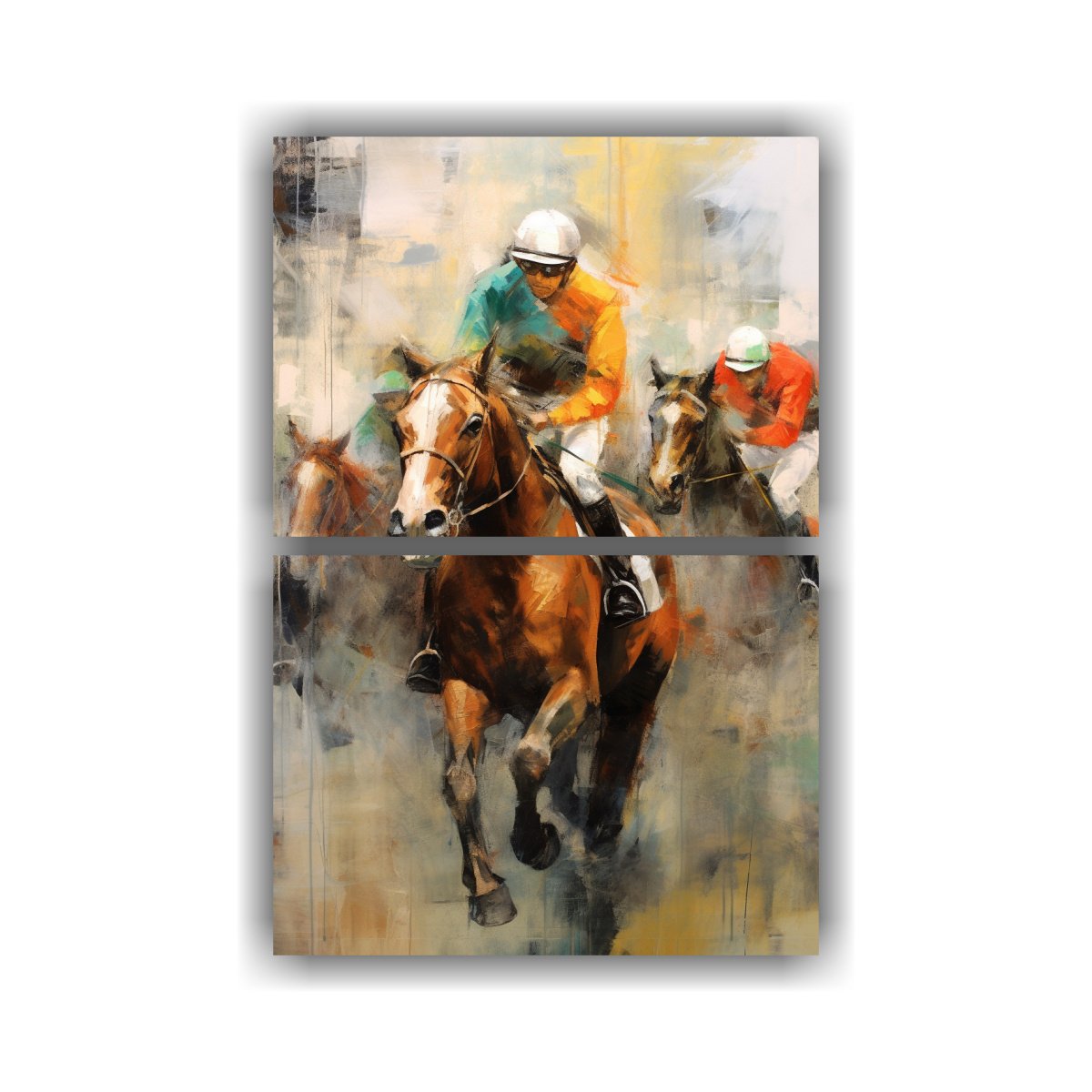 dos-composiciones-estilo-galeria-adorno-moderno-de-la-carrera-de-caballos-pinturas-decorativas-neoexpresionismo-victoriano