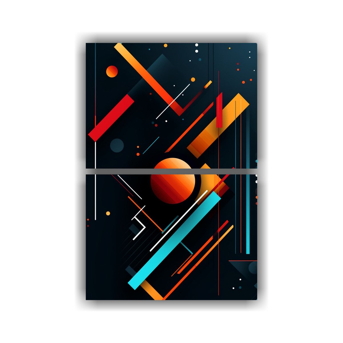 dos-cuadros-vintage-urbano-papel-pintado-m-vil-con-formas-abstractas