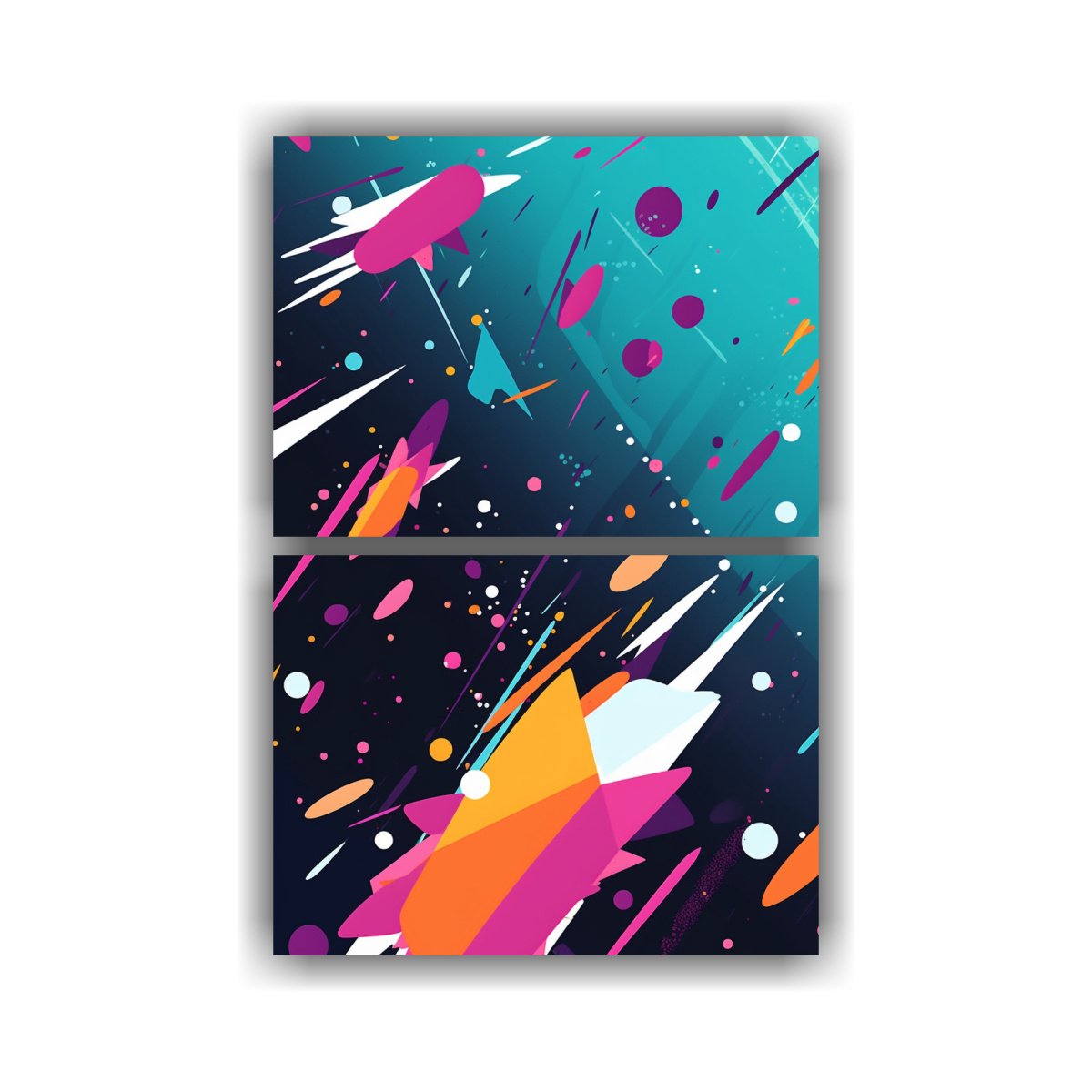 dos-lienzos-de-tela-decoraci-n-intenso-pinturas-vibrantes-y-frescas-con-un-patr-n-de-salpicaduras