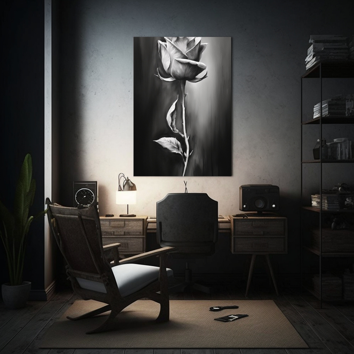 lienzo-pop-art-rosa-estilo-carb-n-arte-de-pared-monocromo-negro-moderno-1