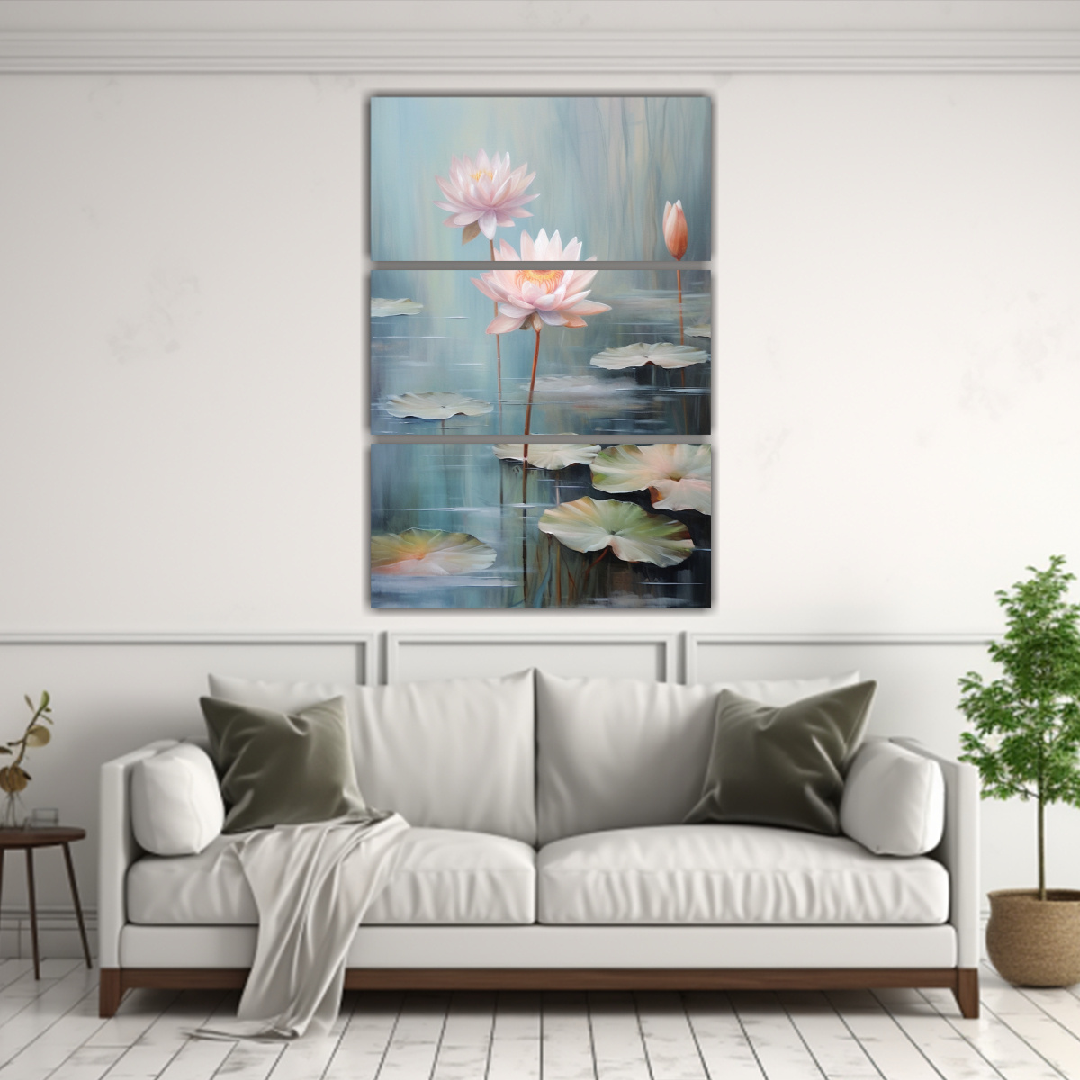 lienzos-abstracto-reflejo-flores-de-loto-en-colores-pastel-1