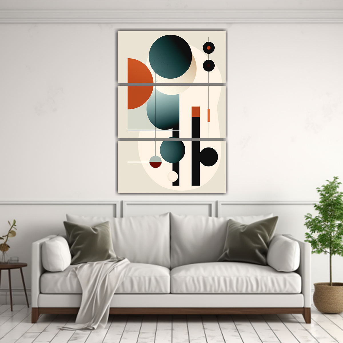 obra-abstracta-de-tres-telas-luz-y-belleza-en-l-neas-rectas-tri-ngulos-y-c-rculos-1-1