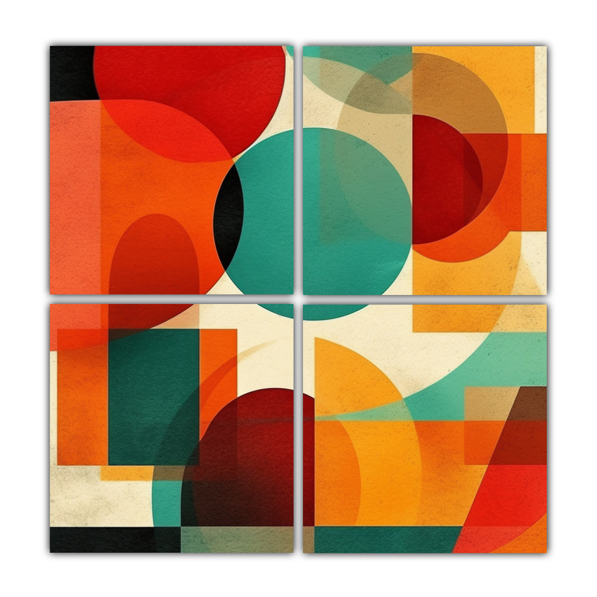 DecoCuadros Cuadro De Composición Armoniosa Con Formas Superpuestas De Colores Intensos