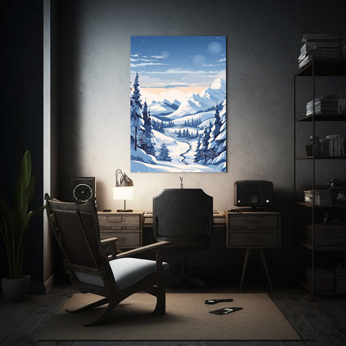 paisaje-invernal-de-monta-as-estrelladas-en-lienzo-de-tela-1