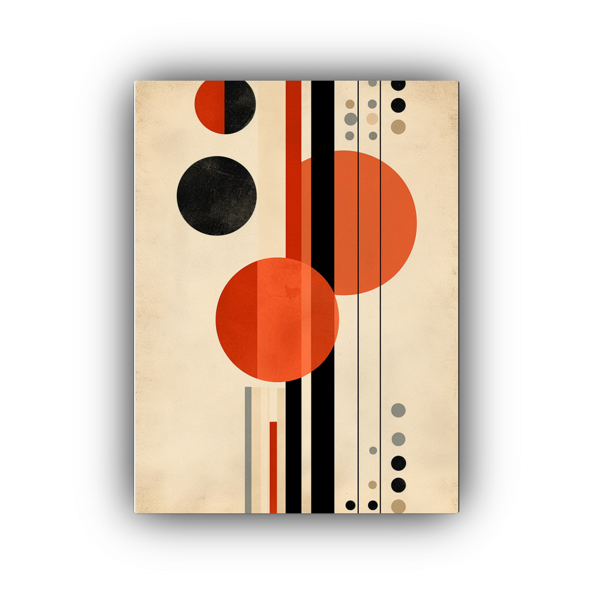 patr-n-intenso-en-lienzo-de-tela-con-c-rculos-y-tonos-negros-y-naranjas