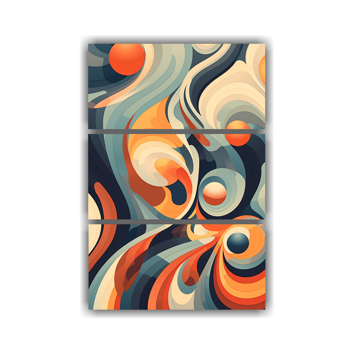 pintura-abstracta-colorida-en-tres-canvas-con-tonos-brillantes-en-beige