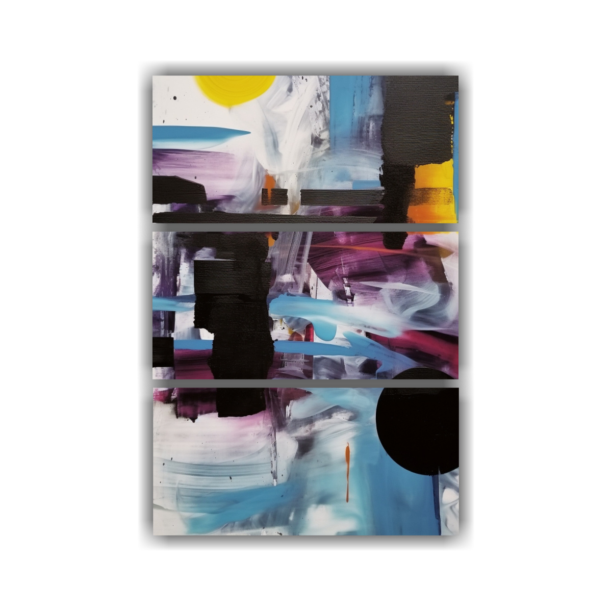 pintura-abstracta-de-formas-azules-amarillas-y-negras-en-decoraci-n