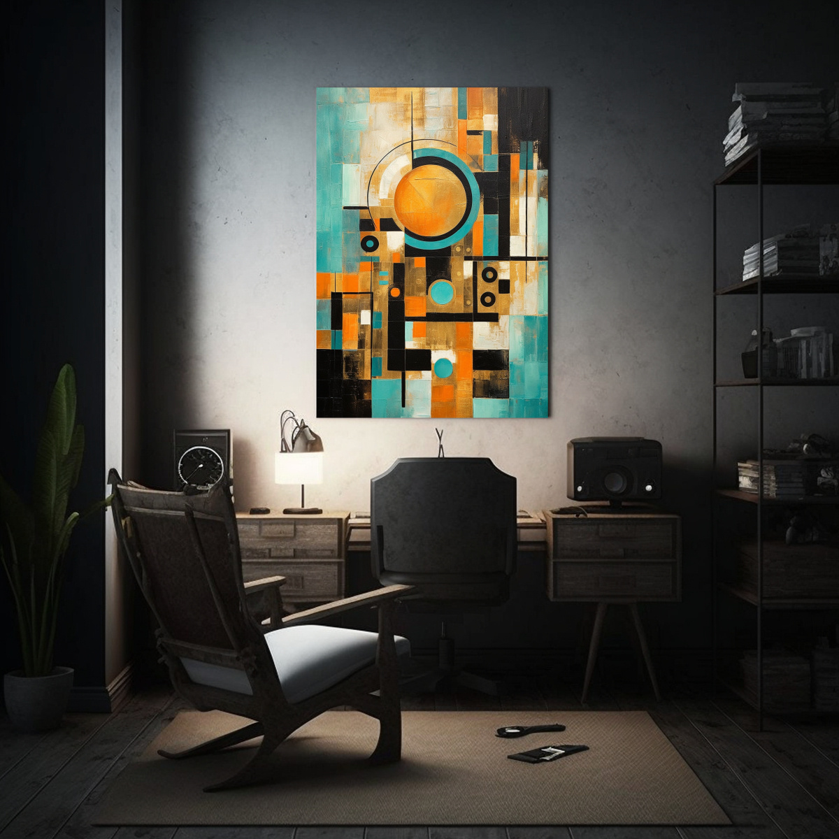 pintura-abstracta-en-bastidor-geometr-a-audaz-en-tonos-naranja-y-dorado-1
