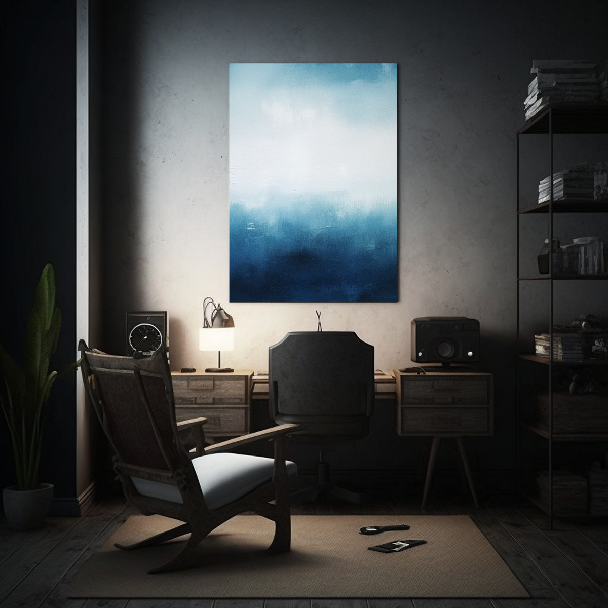 pintura-abstracta-en-tonos-alegres-azul-blanco-y-plata-en-tela-1