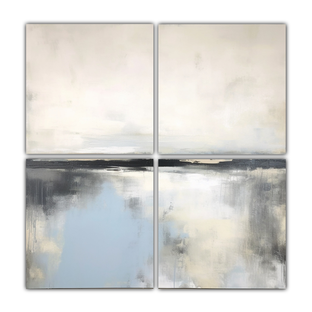 pintura-abstracta-enmarcada-en-gris-y-azul-estilo-c