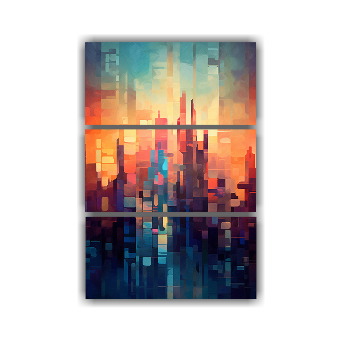 pintura-abstracta-inspiradora-de-una-ciudad-al-atardecer