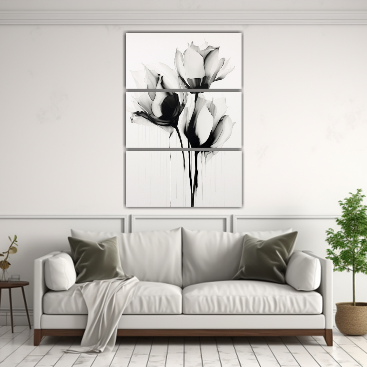 pintura-abstracta-minimalista-de-tulipanes-de-tinta-negra-soplando-en-tres-lienzos-cuadro-nica-1