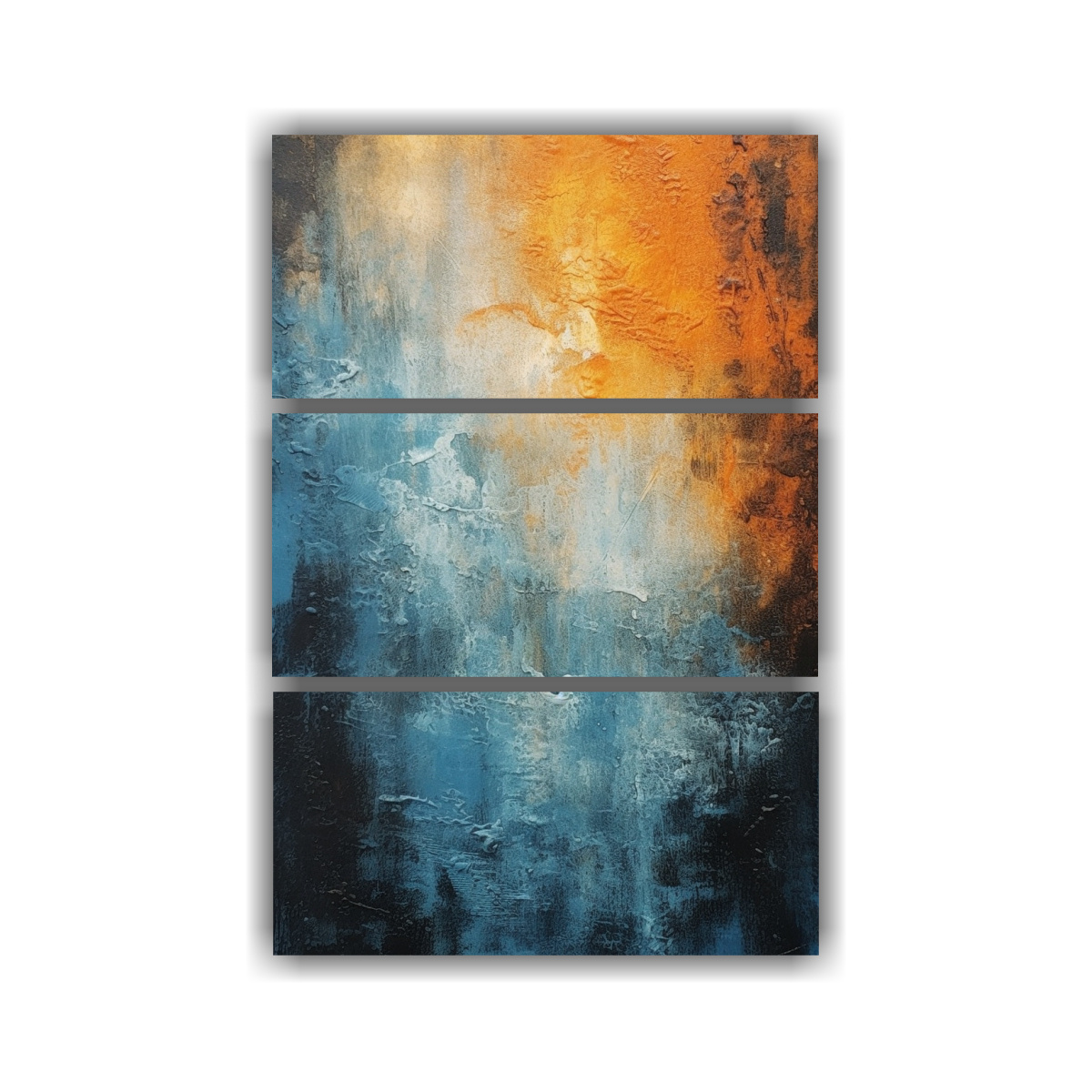 pintura-abstracta-monocroma-en-naranja-y-azul-en-bastidor