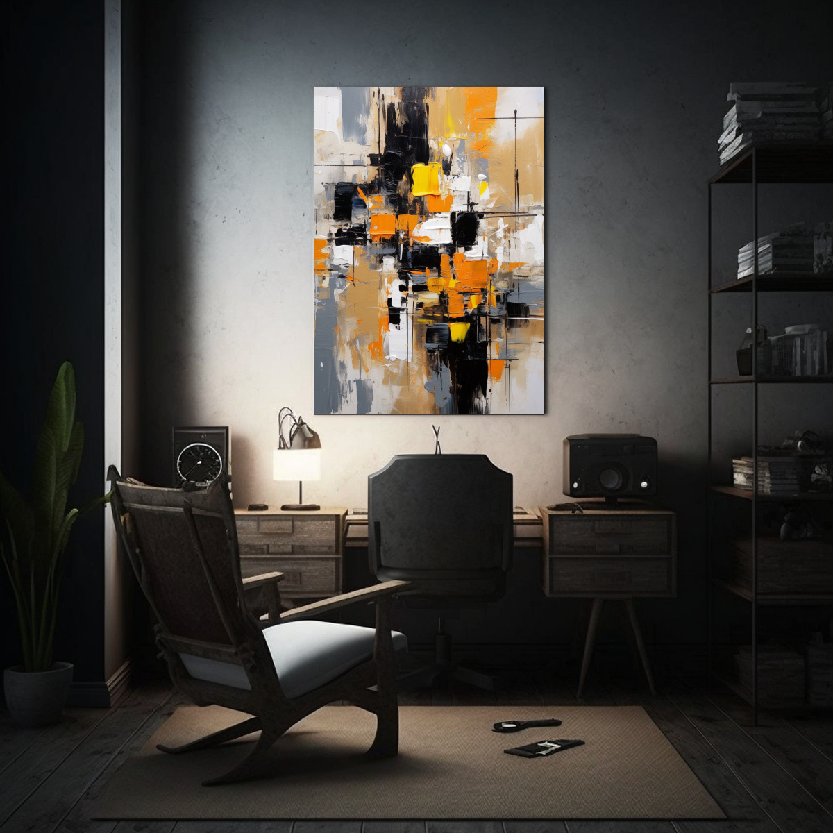 pintura-abstracta-texturizada-en-bastidor-sobre-fondo-blanco-y-negro-1