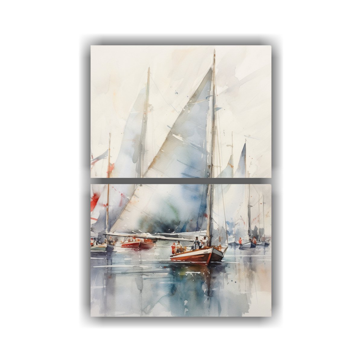 pintura-acuarela-barcos-vela-paisaje-mar-timo