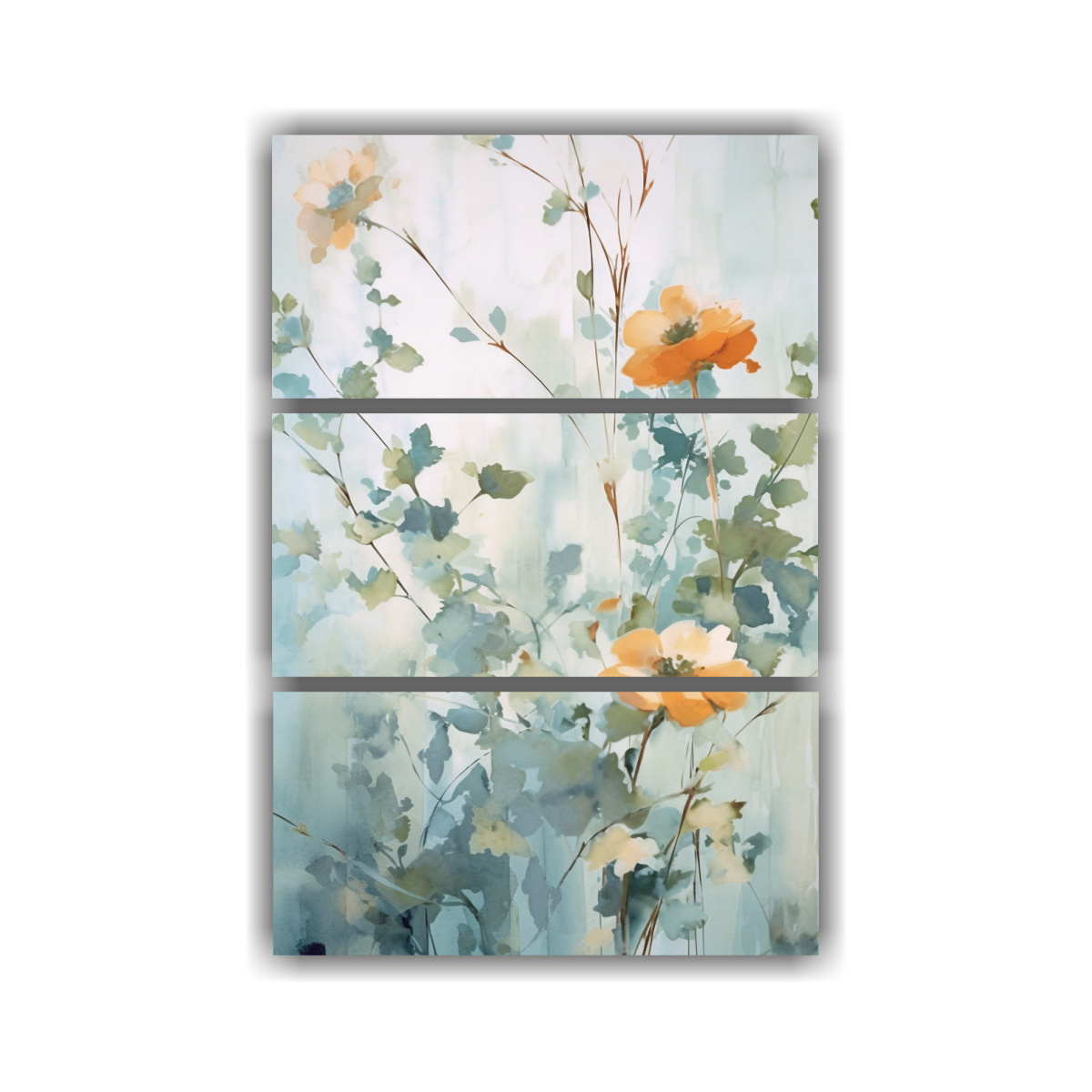 pintura-acuarela-flores-hojas-rama-inspiraci-n-tem-tica-en-tres-lienzos-