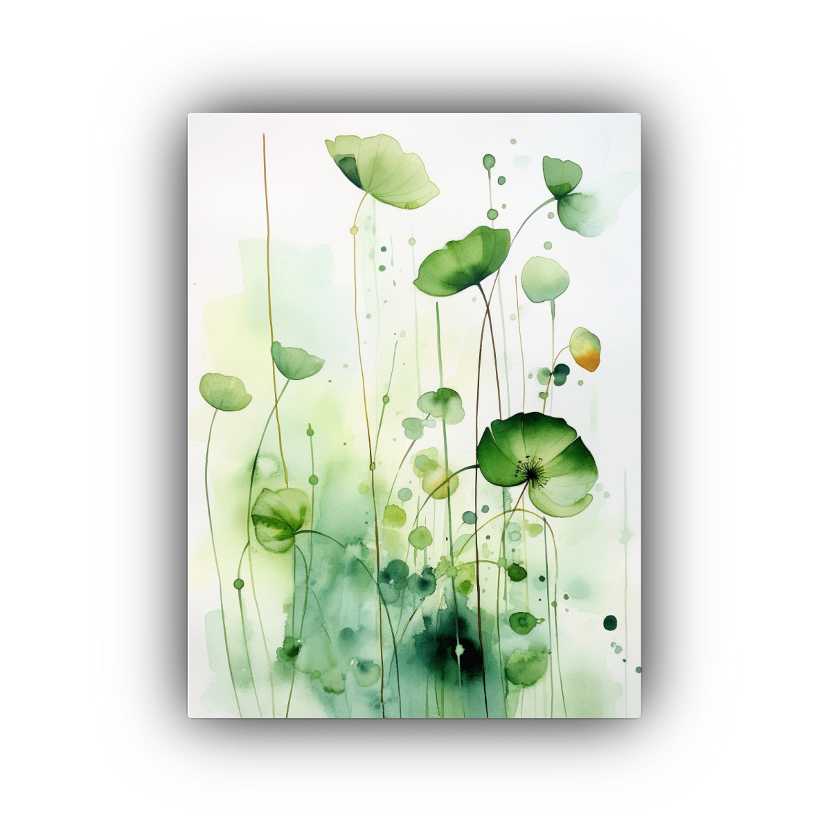 pintura-acuarela-vida-0207-hiedra-y-amapolas-verdes-en-la-decoraci-n