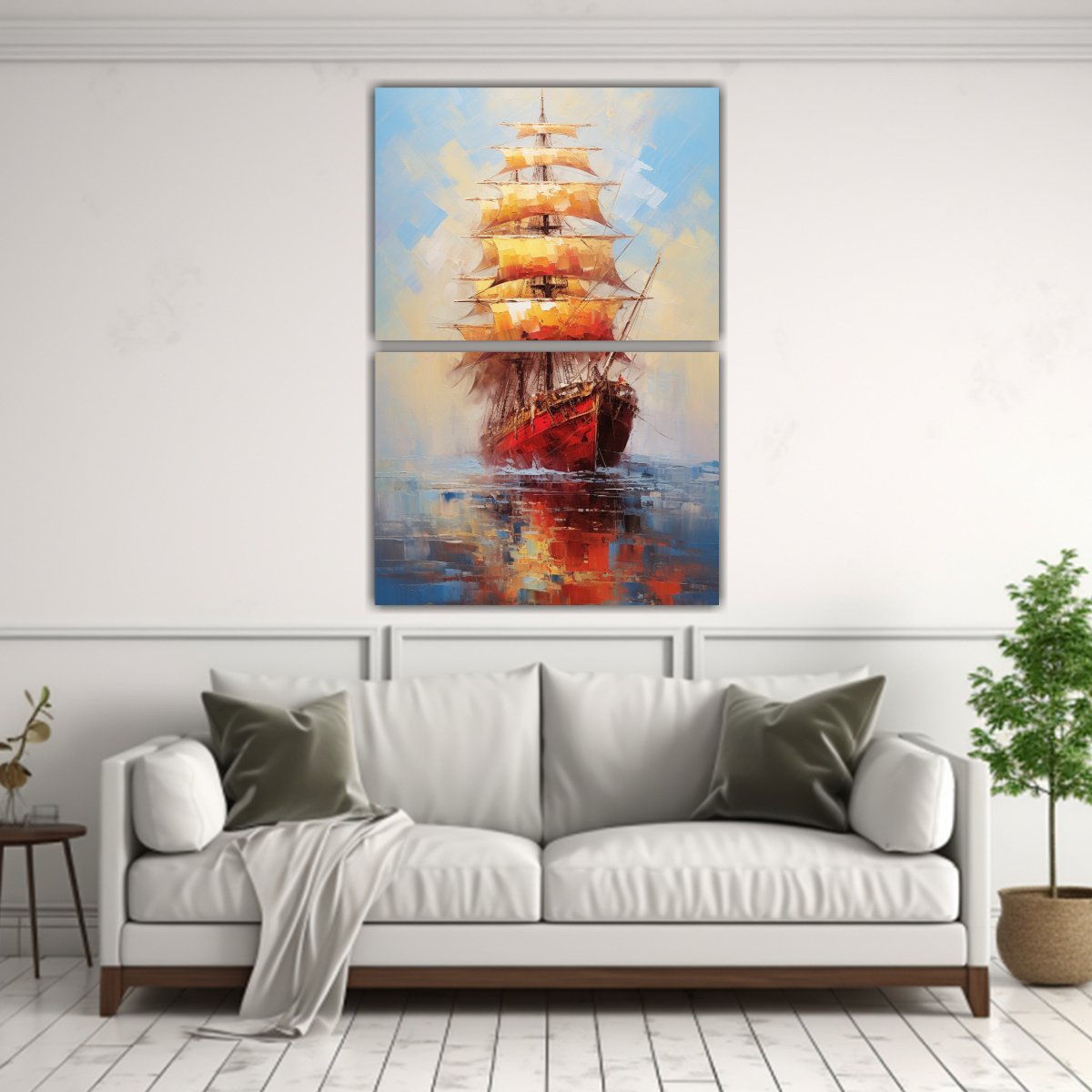 pintura-al-leo-de-barco-de-vela-en-tonos-para-cocina-por-martin-delafontaine-1