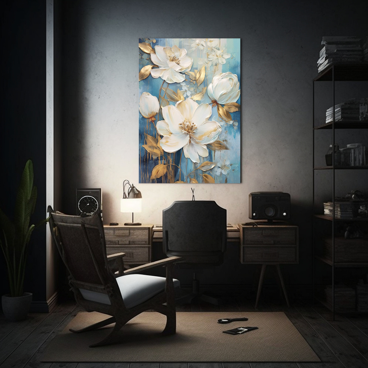 pintura-al-leo-de-flores-azules-blancas-y-doradas-en-decoraci-n-1-1